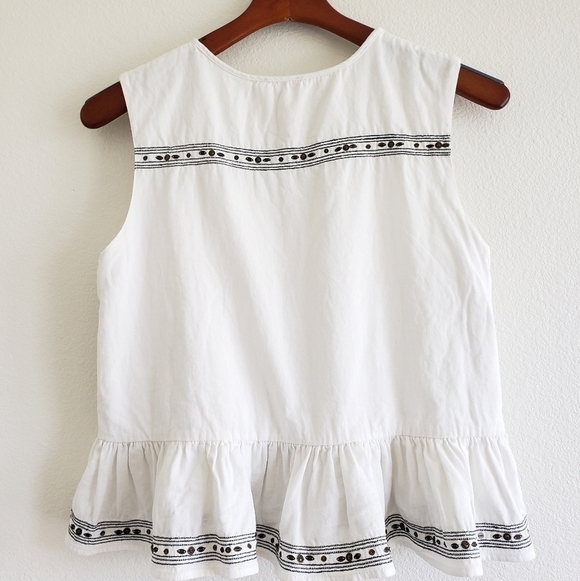 Anthropologie Embroidered Peplum Tank FLANNEL size Small - Picture 11 of 15